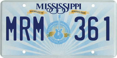 MS license plate MRM361