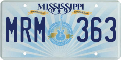MS license plate MRM363