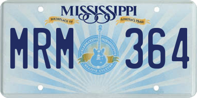 MS license plate MRM364