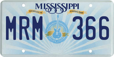 MS license plate MRM366