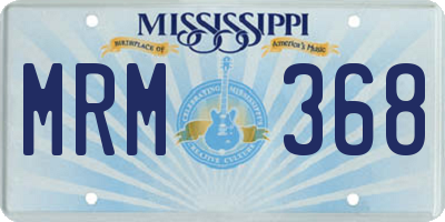 MS license plate MRM368