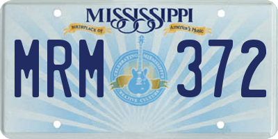 MS license plate MRM372