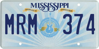 MS license plate MRM374