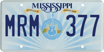 MS license plate MRM377