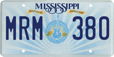 MS license plate MRM380