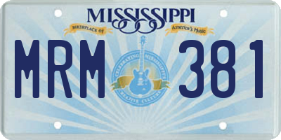 MS license plate MRM381