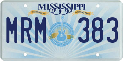 MS license plate MRM383