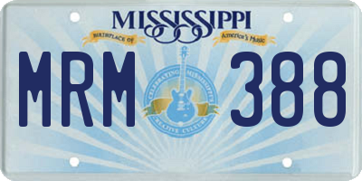 MS license plate MRM388