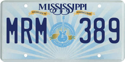 MS license plate MRM389