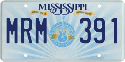 MS license plate MRM391