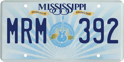 MS license plate MRM392