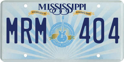 MS license plate MRM404