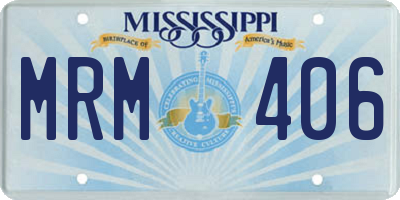 MS license plate MRM406