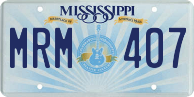 MS license plate MRM407