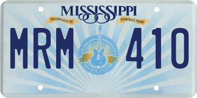MS license plate MRM410