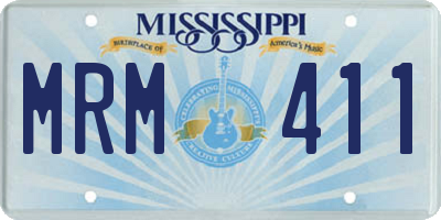 MS license plate MRM411