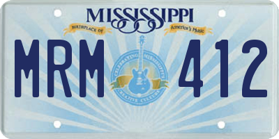 MS license plate MRM412