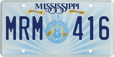 MS license plate MRM416