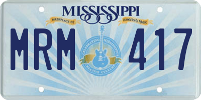 MS license plate MRM417