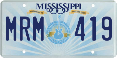 MS license plate MRM419