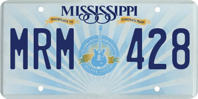 MS license plate MRM428