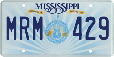 MS license plate MRM429