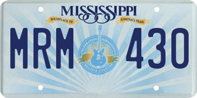 MS license plate MRM430