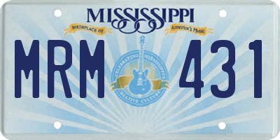 MS license plate MRM431
