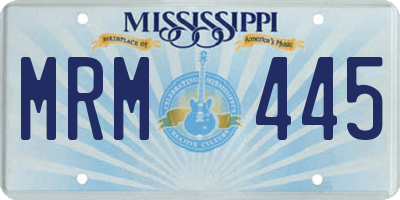 MS license plate MRM445