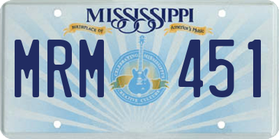 MS license plate MRM451
