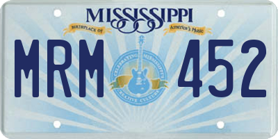 MS license plate MRM452