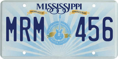 MS license plate MRM456