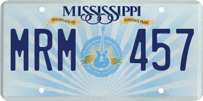 MS license plate MRM457
