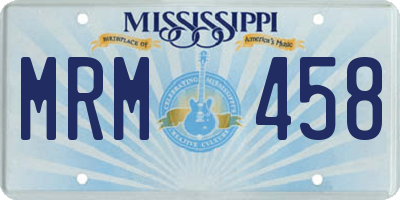 MS license plate MRM458