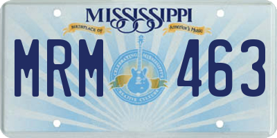 MS license plate MRM463