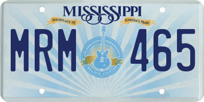 MS license plate MRM465