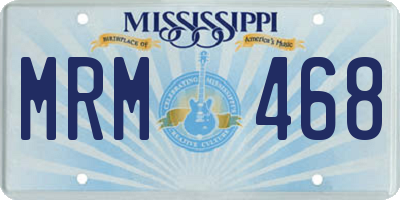 MS license plate MRM468