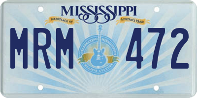 MS license plate MRM472