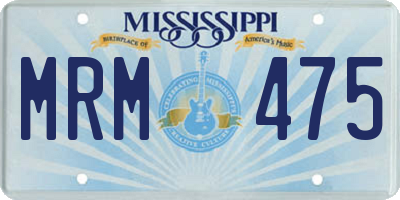 MS license plate MRM475