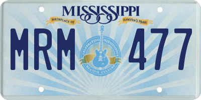 MS license plate MRM477