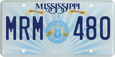 MS license plate MRM480