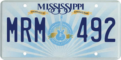MS license plate MRM492
