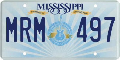 MS license plate MRM497