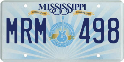 MS license plate MRM498