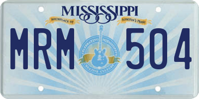 MS license plate MRM504
