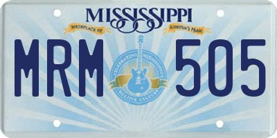 MS license plate MRM505
