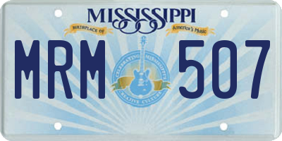 MS license plate MRM507