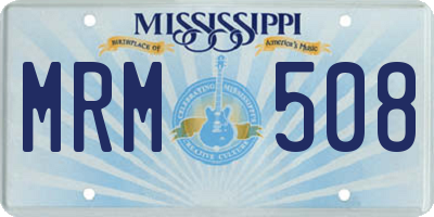 MS license plate MRM508