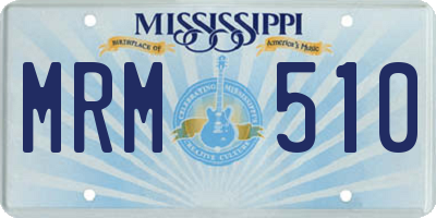 MS license plate MRM510