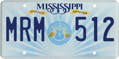 MS license plate MRM512